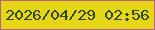文字の大きさ：2、枠の色：b96280、背景の色：e5d718、文字の色：304717 無料ブログパーツのブログ時計