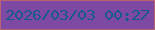 文字の大きさ：5、枠の色：b96371、背景の色：7e49a3、文字の色：16598b 無料ブログパーツのブログ時計