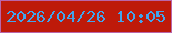 文字の大きさ：1、枠の色：b966aa、背景の色：be1a0a、文字の色：42a4ec 無料ブログパーツのブログ時計