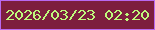 文字の大きさ：3、枠の色：b969f1、背景の色：7d1e3e、文字の色：befa7c 無料ブログパーツのブログ時計