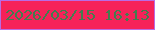 文字の大きさ：2、枠の色：b96be4、背景の色：f62259、文字の色：447d4f 無料ブログパーツのブログ時計