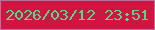 文字の大きさ：5、枠の色：b96fa2、背景の色：d01541、文字の色：52d98b 無料ブログパーツのブログ時計