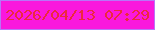 文字の大きさ：3、枠の色：b974f7、背景の色：fa18dd、文字の色：ed293e 無料ブログパーツのブログ時計