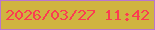 文字の大きさ：3、枠の色：b975cf、背景の色：d0b440、文字の色：fb3d51 無料ブログパーツのブログ時計