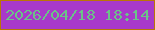 文字の大きさ：4、枠の色：b97605、背景の色：a839ca、文字の色：6ac387 無料ブログパーツのブログ時計