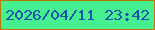 文字の大きさ：4、枠の色：b97803、背景の色：46f090、文字の色：1952a8 無料ブログパーツのブログ時計