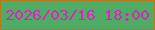 文字の大きさ：3、枠の色：b9781d、背景の色：50ab64、文字の色：da25bc 無料ブログパーツのブログ時計