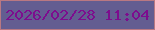 文字の大きさ：4、枠の色：b97882、背景の色：635d91、文字の色：7d0d8e 無料ブログパーツのブログ時計