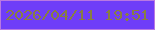 文字の大きさ：3、枠の色：b978e2、背景の色：6f3df8、文字の色：887e42 無料ブログパーツのブログ時計