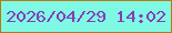 文字の大きさ：2、枠の色：b97911、背景の色：7ff9e4、文字の色：843eb9 無料ブログパーツのブログ時計