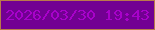 文字の大きさ：5、枠の色：b97a4a、背景の色：720092、文字の色：a802ca 無料ブログパーツのブログ時計