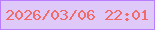 文字の大きさ：5、枠の色：b97dfd、背景の色：dfc9f9、文字の色：f26a68 無料ブログパーツのブログ時計