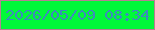 文字の大きさ：1、枠の色：b97e93、背景の色：01f839、文字の色：3d8abd 無料ブログパーツのブログ時計