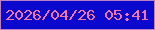 文字の大きさ：5、枠の色：b980c2、背景の色：0a09cd、文字の色：f476a3 無料ブログパーツのブログ時計