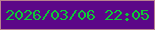 文字の大きさ：1、枠の色：b98190、背景の色：5c0788、文字の色：0dca36 無料ブログパーツのブログ時計