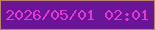 文字の大きさ：4、枠の色：b98468、背景の色：6a1496、文字の色：e338d1 無料ブログパーツのブログ時計