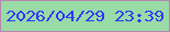 文字の大きさ：5、枠の色：b984b1、背景の色：99dba6、文字の色：2e37fc 無料ブログパーツのブログ時計
