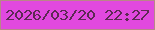 文字の大きさ：3、枠の色：b98688、背景の色：e149df、文字の色：5d2954 無料ブログパーツのブログ時計