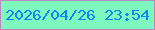 文字の大きさ：5、枠の色：b988bf、背景の色：7ef8bf、文字の色：0d87f3 無料ブログパーツのブログ時計