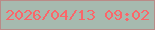 文字の大きさ：2、枠の色：b98b87、背景の色：a6baaf、文字の色：fa666a 無料ブログパーツのブログ時計