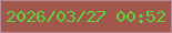 文字の大きさ：5、枠の色：b98c9d、背景の色：a1574b、文字の色：5dd239 無料ブログパーツのブログ時計