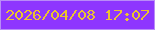 文字の大きさ：1、枠の色：b98cf7、背景の色：8e36fe、文字の色：ecc330 無料ブログパーツのブログ時計