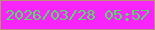 文字の大きさ：2、枠の色：b98f79、背景の色：f825fb、文字の色：51e062 無料ブログパーツのブログ時計