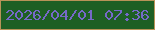 文字の大きさ：2、枠の色：b99358、背景の色：1e5f24、文字の色：7669c9 無料ブログパーツのブログ時計