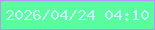 文字の大きさ：1、枠の色：b995f9、背景の色：5afd9e、文字の色：c5f2fb 無料ブログパーツのブログ時計