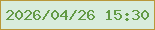 文字の大きさ：2、枠の色：b9973a、背景の色：d8ecdc、文字の色：639a44 無料ブログパーツのブログ時計