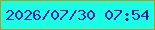文字の大きさ：5、枠の色：b9981d、背景の色：1afee3、文字の色：1822a7 無料ブログパーツのブログ時計