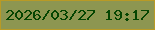 文字の大きさ：2、枠の色：b99a25、背景の色：8d9651、文字の色：054502 無料ブログパーツのブログ時計