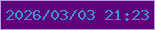 文字の大きさ：3、枠の色：b99bde、背景の色：5d0278、文字の色：3d93d5 無料ブログパーツのブログ時計