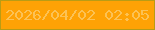 文字の大きさ：1、枠の色：b99c15、背景の色：fea205、文字の色：fcc255 無料ブログパーツのブログ時計