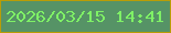文字の大きさ：5、枠の色：b99d06、背景の色：569366、文字の色：7ff166 無料ブログパーツのブログ時計