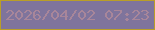 文字の大きさ：4、枠の色：b99e28、背景の色：7f749c、文字の色：a8869a 無料ブログパーツのブログ時計