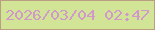 文字の大きさ：4、枠の色：b99e81、背景の色：d2e597、文字の色：d099c9 無料ブログパーツのブログ時計