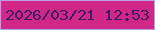 文字の大きさ：5、枠の色：b99fe4、背景の色：d12787、文字の色：3d1a62 無料ブログパーツのブログ時計