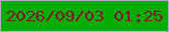 文字の大きさ：3、枠の色：b9a4ce、背景の色：03ac01、文字の色：7a1d31 無料ブログパーツのブログ時計