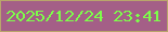 文字の大きさ：4、枠の色：b9a56b、背景の色：a45f87、文字の色：7dfe4a 無料ブログパーツのブログ時計