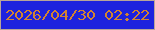 文字の大きさ：4、枠の色：b9a599、背景の色：1e22de、文字の色：d28332 無料ブログパーツのブログ時計