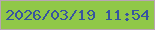 文字の大きさ：4、枠の色：b9a5b4、背景の色：90c848、文字の色：37549f 無料ブログパーツのブログ時計