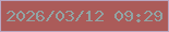 文字の大きさ：4、枠の色：b9a7c1、背景の色：ab5b59、文字の色：91a4a4 無料ブログパーツのブログ時計