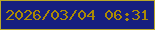 文字の大きさ：5、枠の色：b9a829、背景の色：161f7f、文字の色：ab8a04 無料ブログパーツのブログ時計