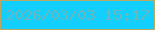 文字の大きさ：3、枠の色：b9a965、背景の色：13cffd、文字の色：6ab8bc 無料ブログパーツのブログ時計