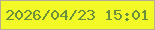 文字の大きさ：5、枠の色：b9aa96、背景の色：f2f927、文字の色：6a9039 無料ブログパーツのブログ時計