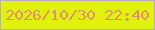 文字の大きさ：2、枠の色：b9acc5、背景の色：e0f10c、文字の色：e09368 無料ブログパーツのブログ時計