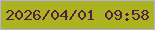 文字の大きさ：2、枠の色：b9acee、背景の色：acb321、文字の色：522042 無料ブログパーツのブログ時計