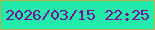 文字の大きさ：3、枠の色：b9b14c、背景の色：21eaaa、文字の色：741197 無料ブログパーツのブログ時計