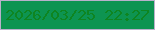 文字の大きさ：2、枠の色：b9b1cb、背景の色：0d9451、文字の色：0e8521 無料ブログパーツのブログ時計